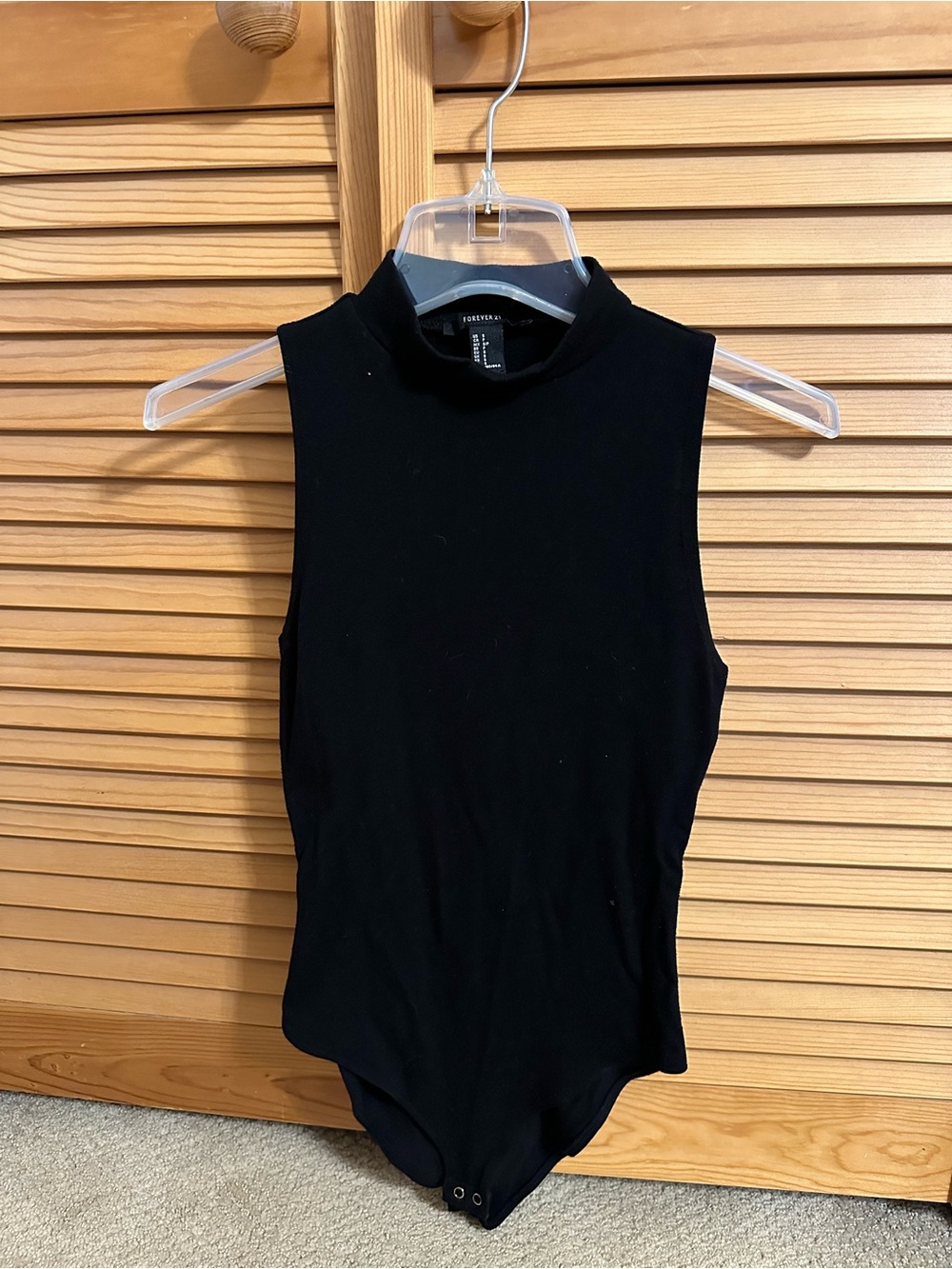 Forever 21 Black Sleeveless Mock Neck Bodysuit